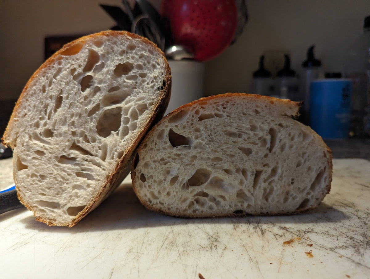 Sliced sourdough crumb
